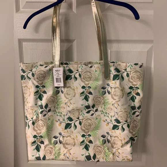 Kohl's Bags Multiple Available Floral Rose Tote Bag Cream